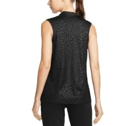 Nike Women's Dri-FIT Victory Embossed Sleeveless Polo -Golf Equipment Store nike womens dri fit victory embossed sleeveless polo black back itempicture