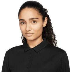 Nike Women's Dri-FIT Victory Long Sleeve Polo -Golf Equipment Store nike womens dri fit victory long sleeve polo black detail2 itempicture