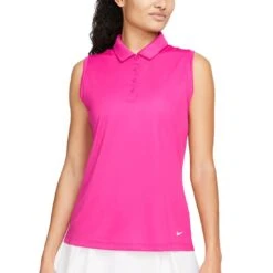 Nike Women's Dri-FIT Victory Sleeveless Polo 14 Nike Women's Dri-FIT Victory Sleeveless Polo -Golf Equipment Store nike womens dri fit victory sleeveless polo active pink itempicture