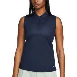 Nike Women's Dri-FIT Victory Sleeveless Polo 15 Nike Women's Dri-FIT Victory Sleeveless Polo -Golf Equipment Store nike womens dri fit victory sleeveless polo obsidian front itempicture