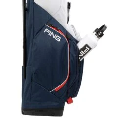Ping Hoofer Lite Stand Bag -Golf Equipment Store ping 2023 hoofer lite stand bag navy platinum red detail1 itempicture