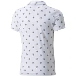Puma Girls MATTR Hibiscus Polo -Golf Equipment Store puma 2022 girls mattr hibiscus polo white back itempicture