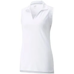 Puma Women's CLOUDSPUN Coast Sleeveless Polo 12 Puma Women's CLOUDSPUN Coast Sleeveless Polo -Golf Equipment Store puma 2022 womens cloudspun coast sleeveless polo white itempicture