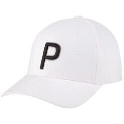 Puma 2022 Women's P Snapback Hat -Golf Equipment Store puma 2022 womens p snapback hat white itempicture