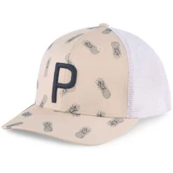 Puma Pineapples Trucker P Hat -Golf Equipment Store puma 2023 pineapples trucker p hat white pepper itempicture