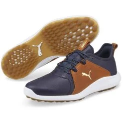 Puma Ignite Fasten8 Crafted Golf Shoes Navy Blazer/Gold/Leather Brown 7 Puma Ignite Fasten8 Crafted Golf Shoes Navy Blazer/Gold/Leather Brown -Golf Equipment Store puma ignite fasten8 crafted golf shoes navy blazer gold leather brown beauty itempicture