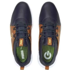 Puma Ignite Fasten8 Crafted Golf Shoes Navy Blazer/Gold/Leather Brown 8 Puma Ignite Fasten8 Crafted Golf Shoes Navy Blazer/Gold/Leather Brown -Golf Equipment Store puma ignite fasten8 crafted golf shoes navy blazer gold leather brown top itempicture