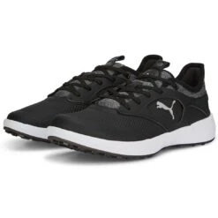 Puma Women's Ignite Malibu Golf Shoes Black/Silver/Black -Golf Equipment Store puma womens ignite malibu golf black silver black 376158 02 pair itempicture
