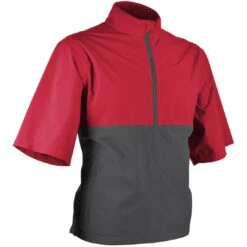 Sun Mountain Monsoon Short Sleeve Rain Pullover -Golf Equipment Store sun mountain 2023 monsoon ss rain pullover red steel itempicture