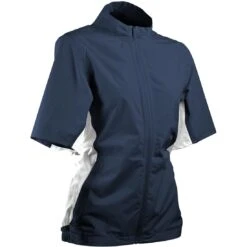 Sun Mountain Women's Monsoon Short Sleeve Rain Jacket 10 Sun Mountain Women's Monsoon Short Sleeve Rain Jacket -Golf Equipment Store sun mountain 2023 womens monsoon ss rain jacket navy itempicture