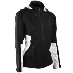 Sun Mountain Women's Stratus Rain Jacket -Golf Equipment Store sun mountain 2023 womens stratus rain jacket black white itempicture