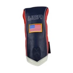 Sun Mountain Leather Hybrid Headcover -Golf Equipment Store sun mountain leather hybrid headcover navy red white