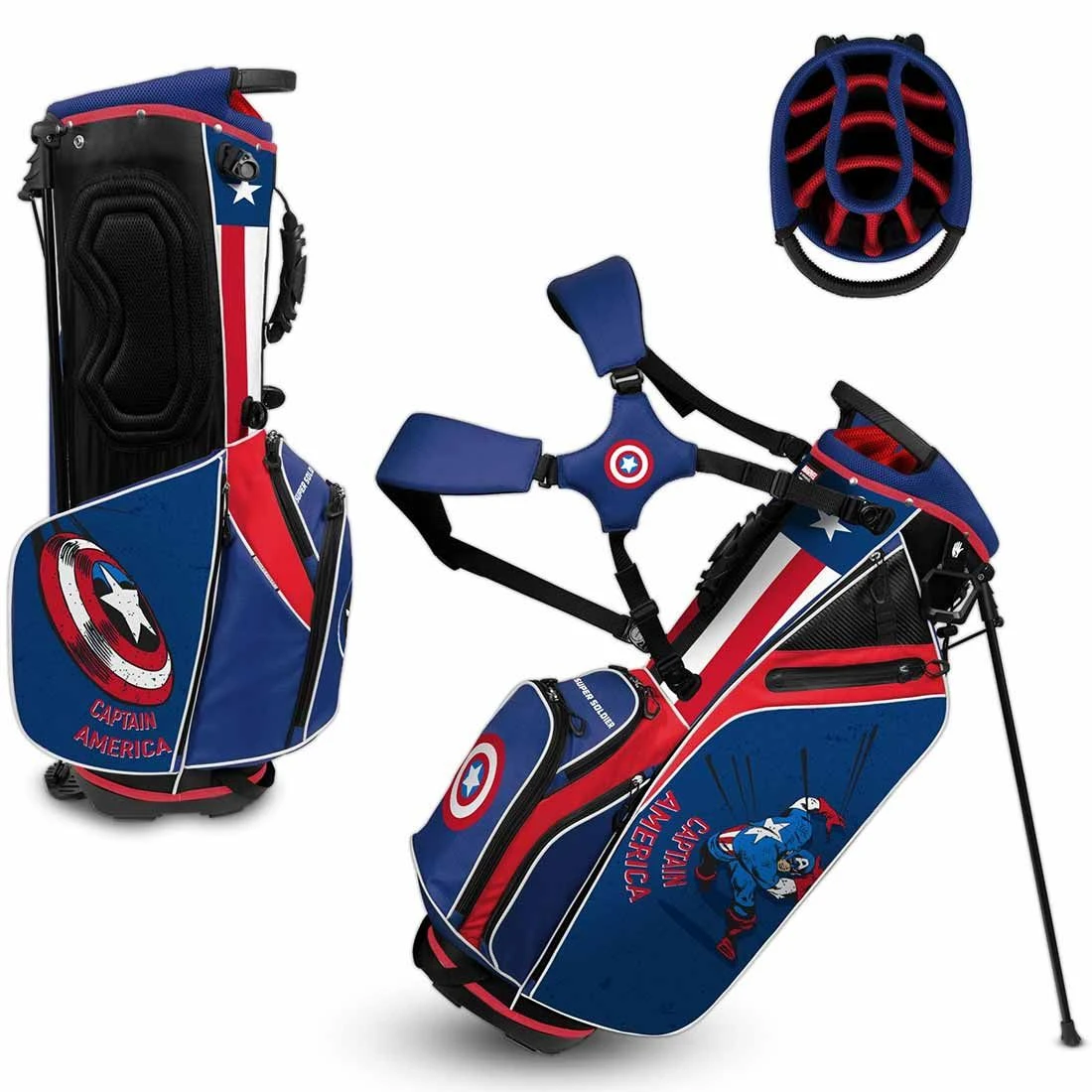 Team Effort Marvel Captain America Caddie Carry Hybrid Bag 1 Team Effort Marvel Captain America Caddie Carry Hybrid Bag