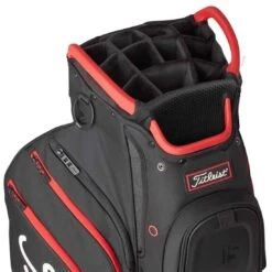 Titleist Cart 15 Cart Bag 13 Titleist Cart 15 Cart Bag -Golf Equipment Store titleist 2022 cart 15 cart bag black black red top itempicture 1
