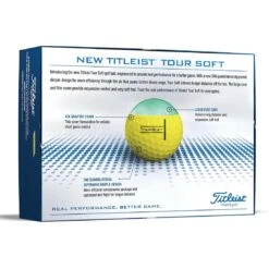 Titleist Tour Soft Yellow Golf Balls -Golf Equipment Store titleist 2022 tour soft yellow golf balls back itempicture