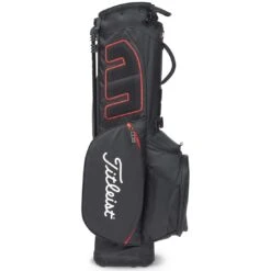 Titleist Players 4 Stand Bag -Golf Equipment Store titleist 2023 players 4 stand bag black black red back itempicture