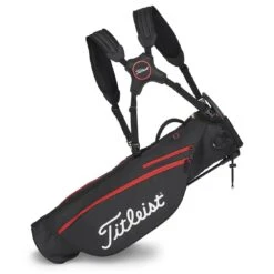 Titleist Premium Carry Bag -Golf Equipment Store titleist 2023 premium carry bag black black red straps itempicture