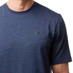 TravisMathew Scenic Vista Active Tee -Golf Equipment Store travismathew scenic vista active tee heather blue logo itempicture