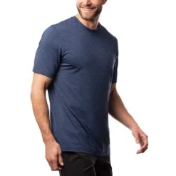TravisMathew Scenic Vista Active Tee -Golf Equipment Store travismathew scenic vista active tee heather blue side itempicture