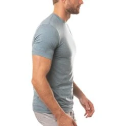 TravisMathew Scenic Vista Active Tee -Golf Equipment Store travismathew scenic vista active tee heather copen blue side itempicture