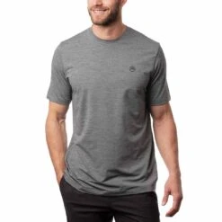 TravisMathew Scenic Vista Active Tee -Golf Equipment Store travismathew scenic vista active tee heather grey front itempicture