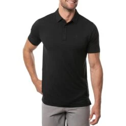 TravisMathew The Heater Polo -Golf Equipment Store travismathew the heater polo black front itempicture
